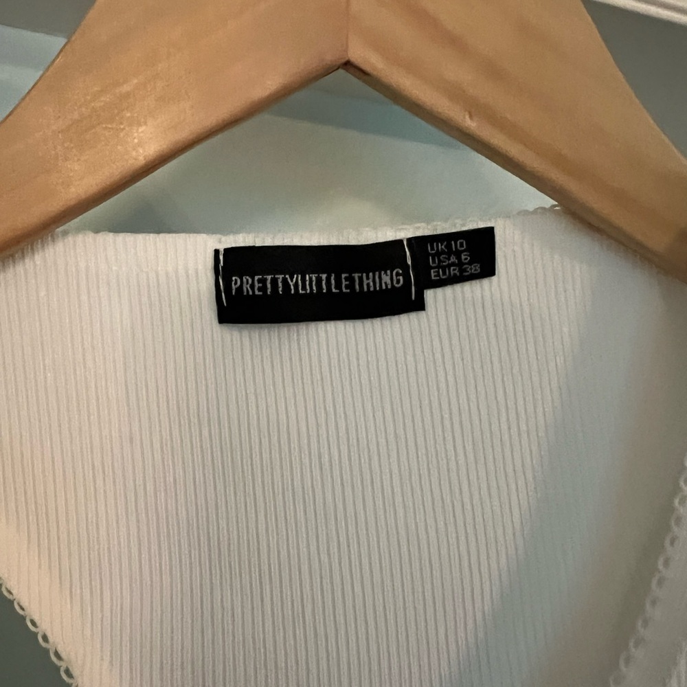 PrettyLittleThing White Ribbed Knit Top